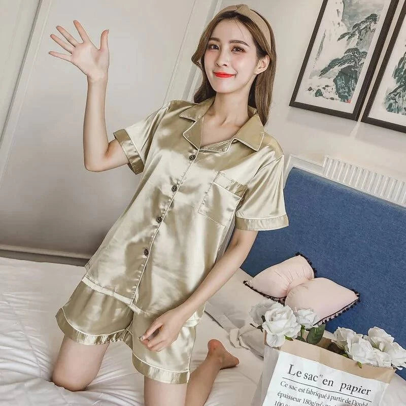 Women Silk Satin Pajamas - Di Supremo
