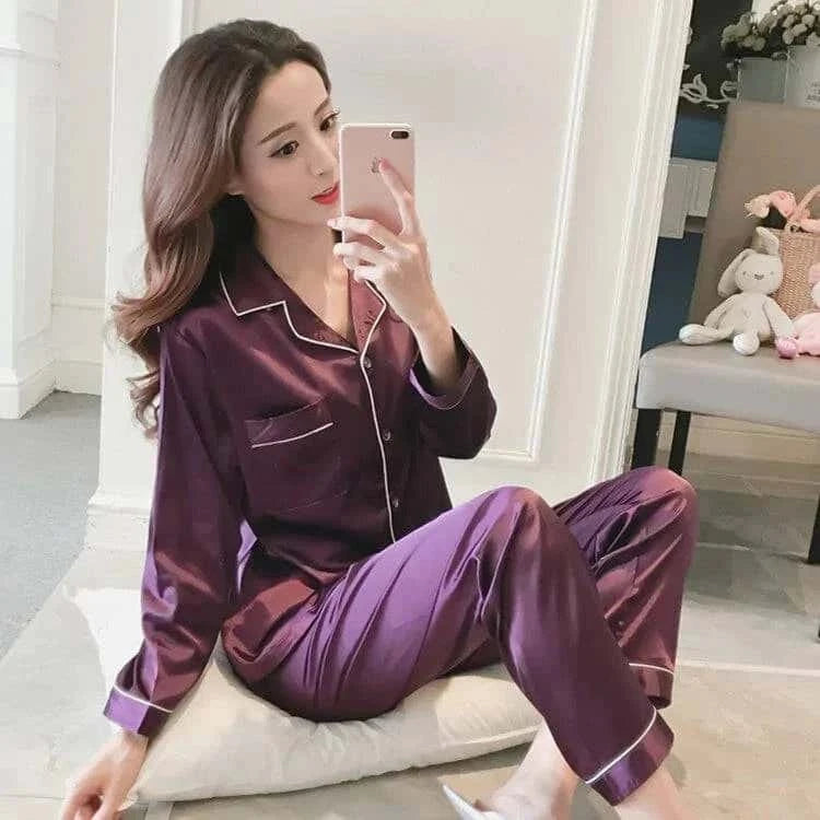 Women Silk Satin Pajamas - Di Supremo