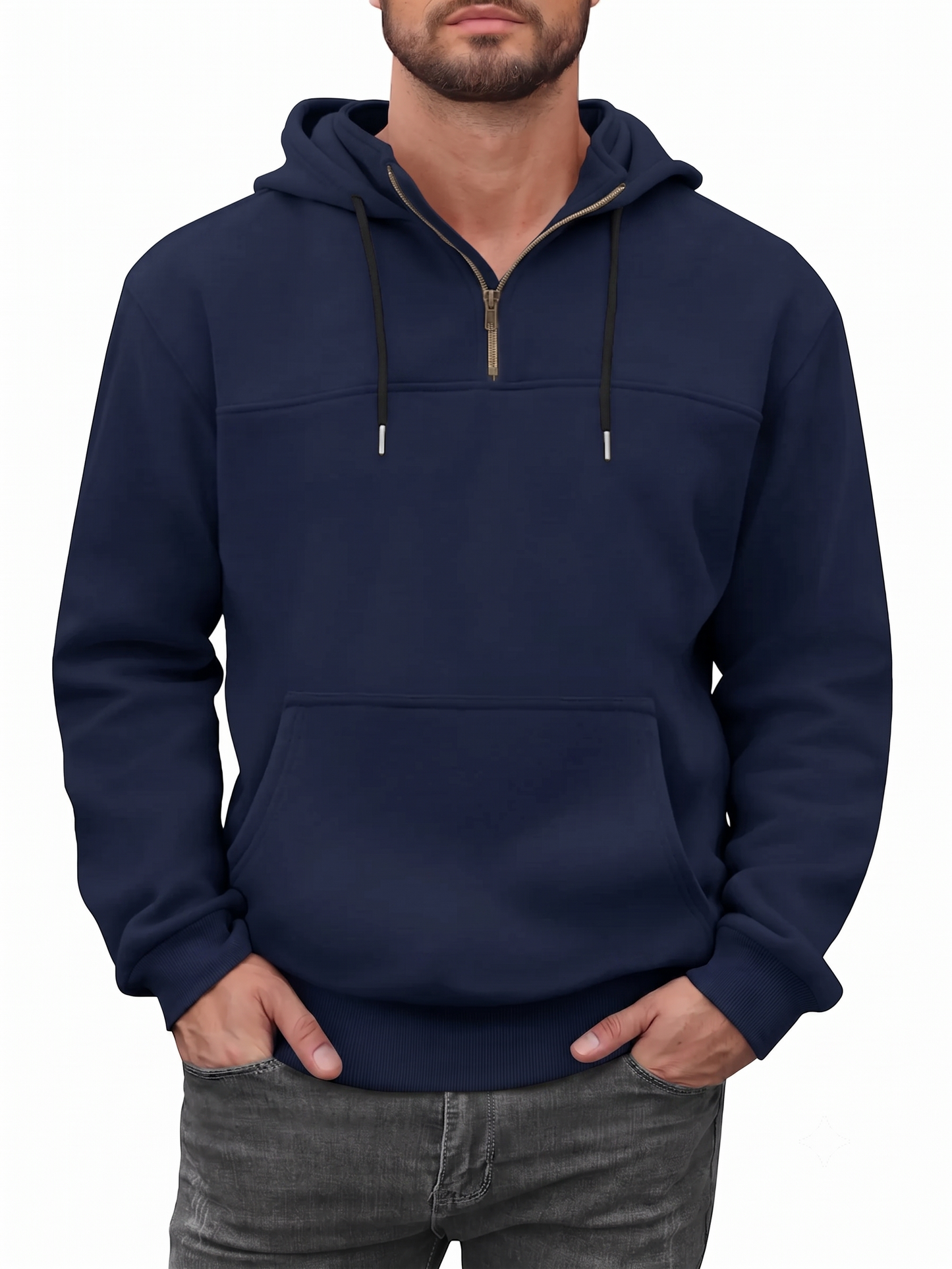 caracilia men's half-zip fleece hoodie