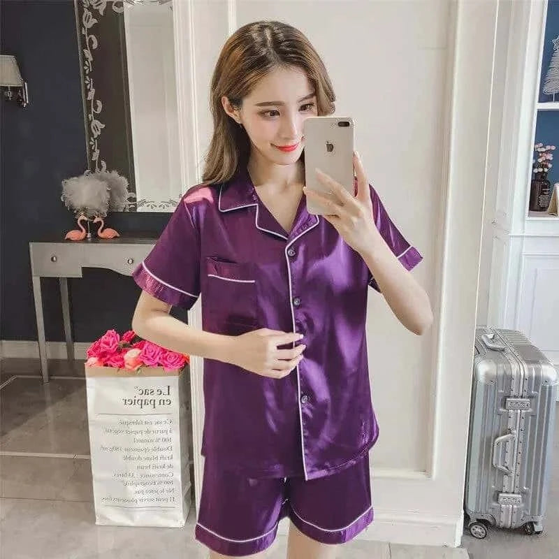 women silk satin pajamas - di supremo