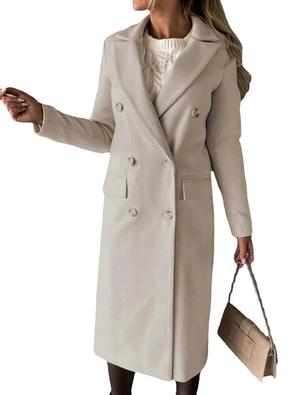 double-breasted long coat - di supremo