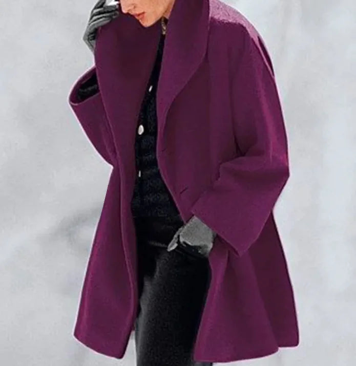 trendy multi-color loose sweater coat - di supremo