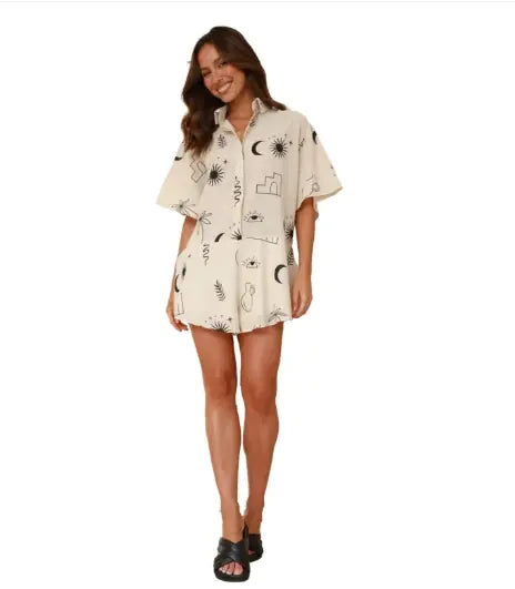 wide leg short jumpsuit - di supremo