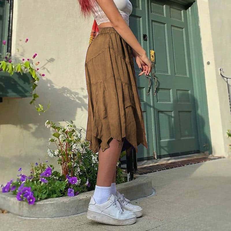 washed cotton pleated skirt - di supremo