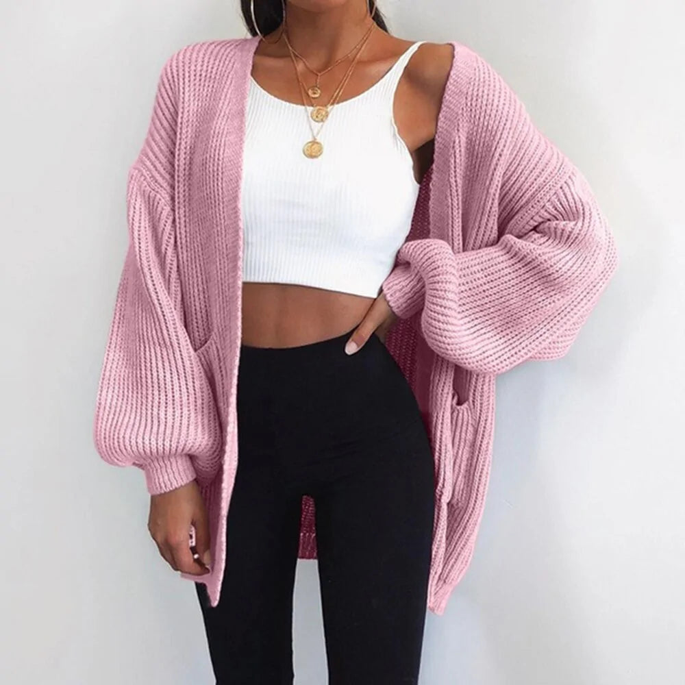 winter coat loose knitted sweater cardigan - di supremo