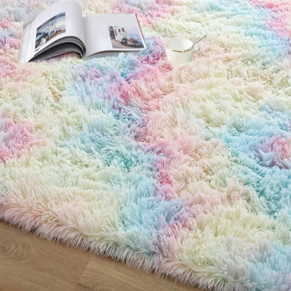 colorful shaggy soft fluffy plush carpet - di supremo