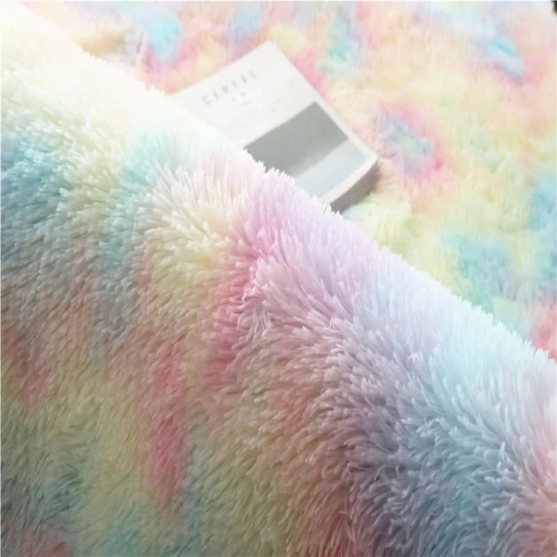colorful shaggy soft fluffy plush carpet - di supremo