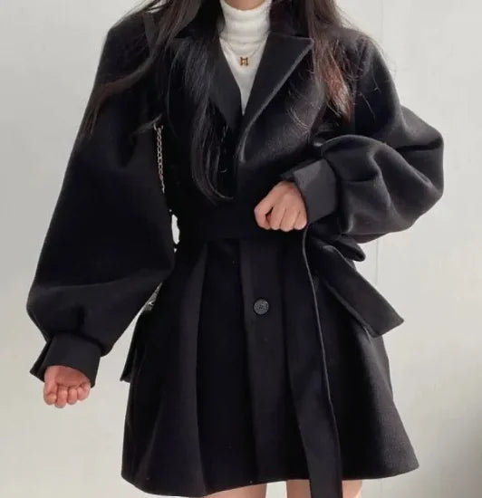 women's woolen loose wind coat - di supremo