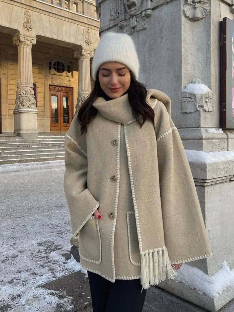 Plush Coat with scarf - Di Supremo