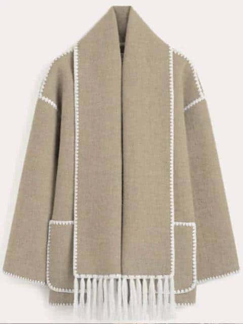 plush coat with scarf - di supremo