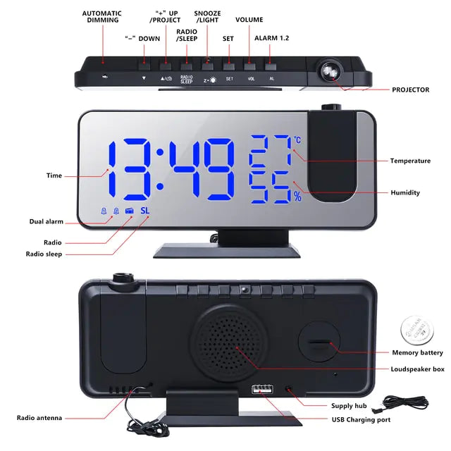 led digital projection clock - di supremo