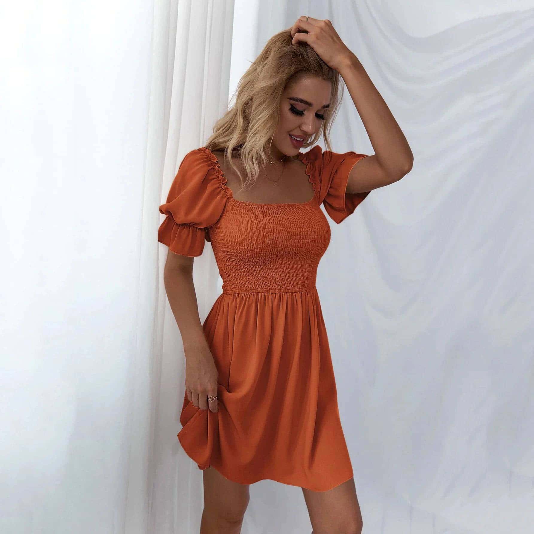Women's Square Neck A-Line Dress - Di Supremo