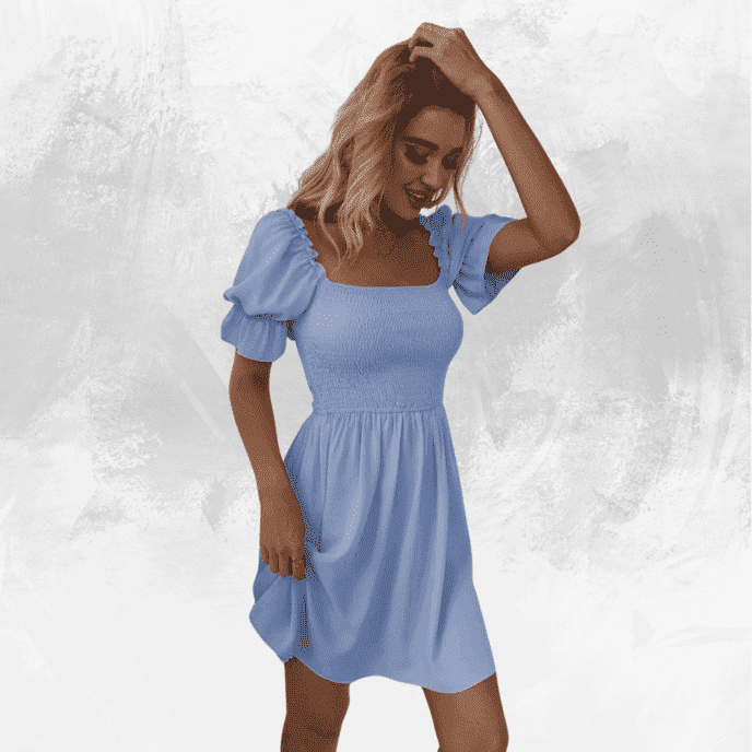 women's square neck a-line dress - di supremo