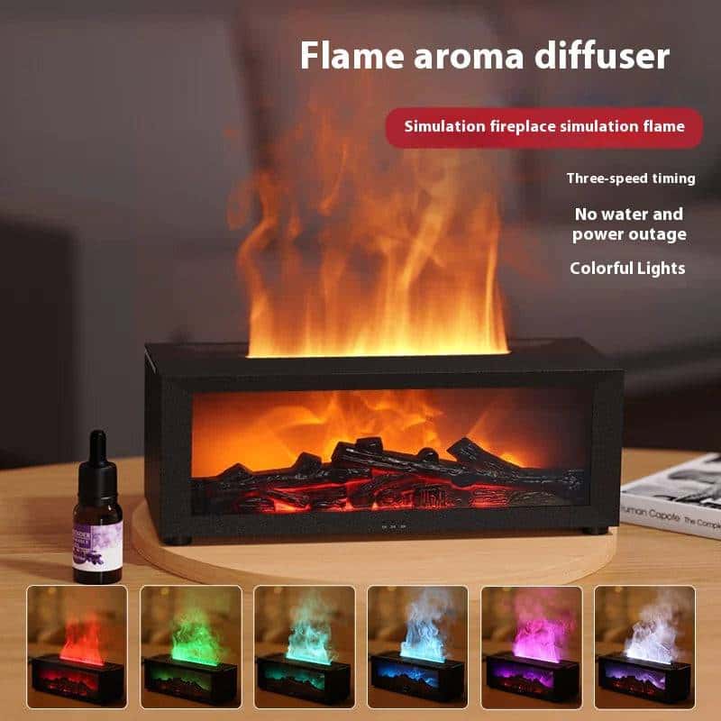 fireplace flame humidifier with remote & aromatherapy - di supremo