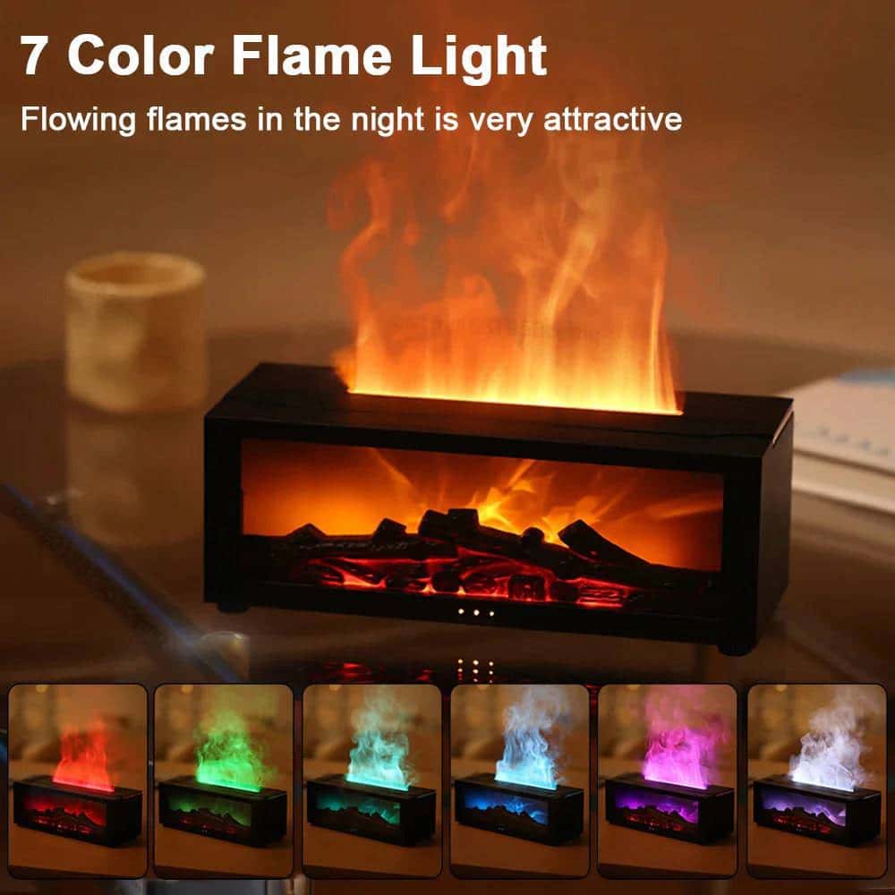 fireplace flame humidifier with remote & aromatherapy - di supremo