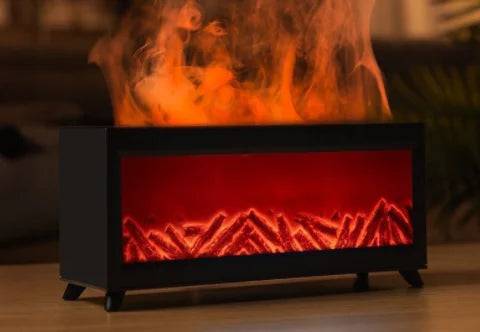 fireplace flame humidifier with remote & aromatherapy - di supremo