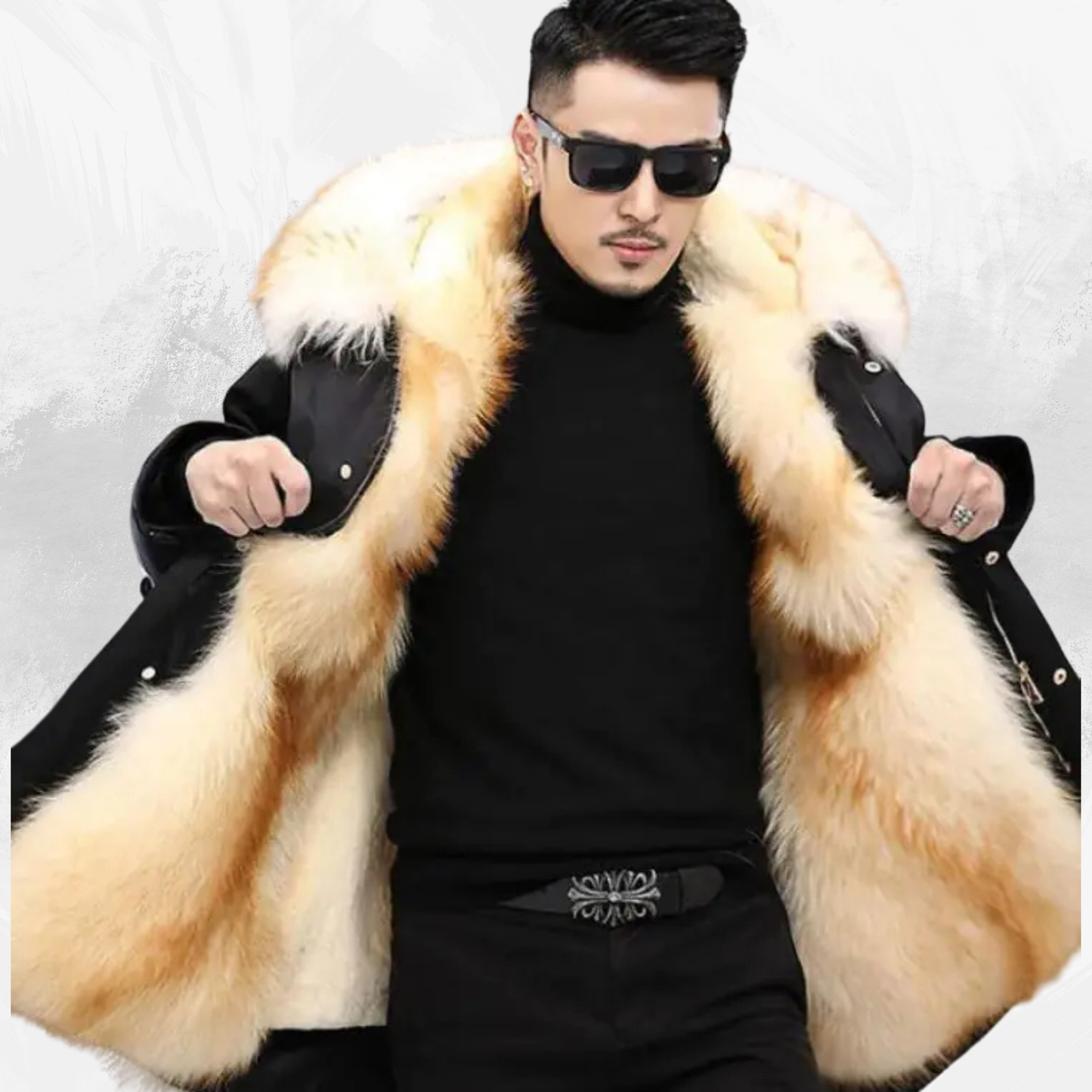 fur coat faux mink velvet medium length fur coat - di supremo
