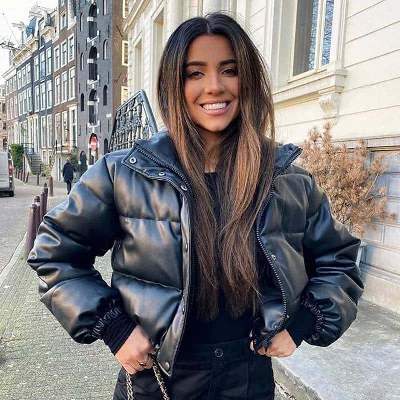 women winter thick pu leather coats - di supremo