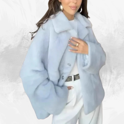 loose lapel furry coat - di supremo