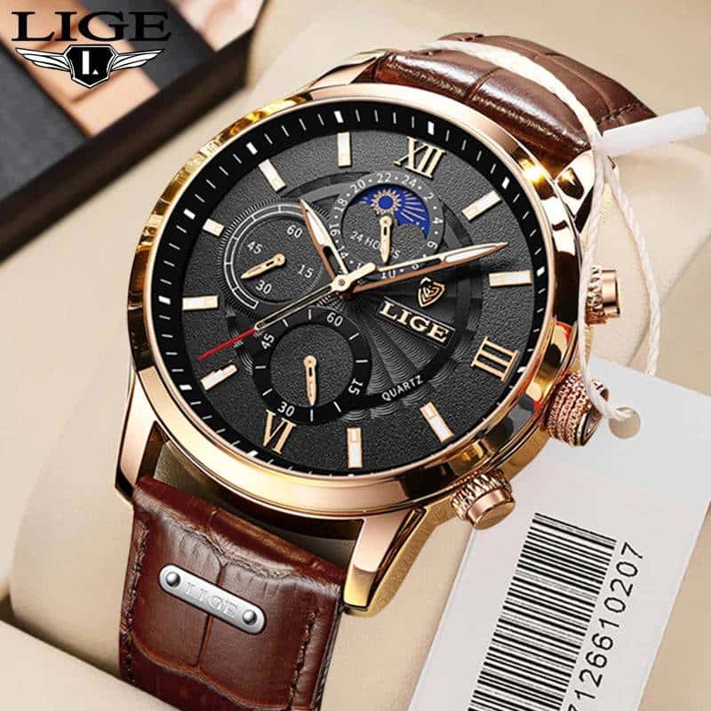 leather men quartz luxury watches - di supremo