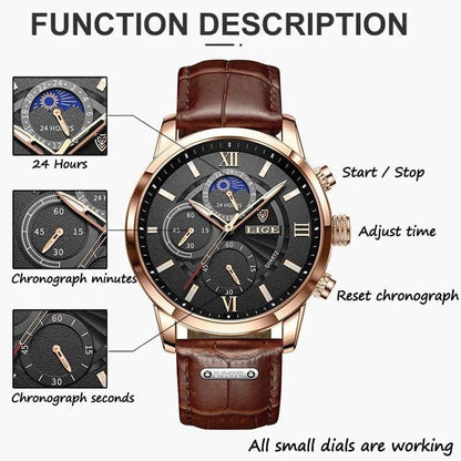 Leather Men Quartz Luxury Watches - Di Supremo