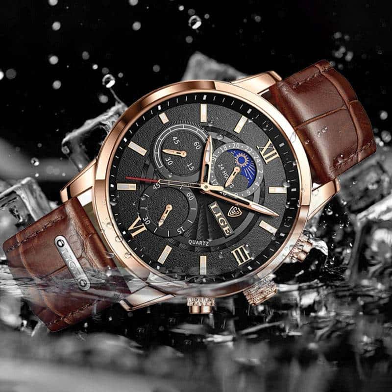 leather men quartz luxury watches - di supremo