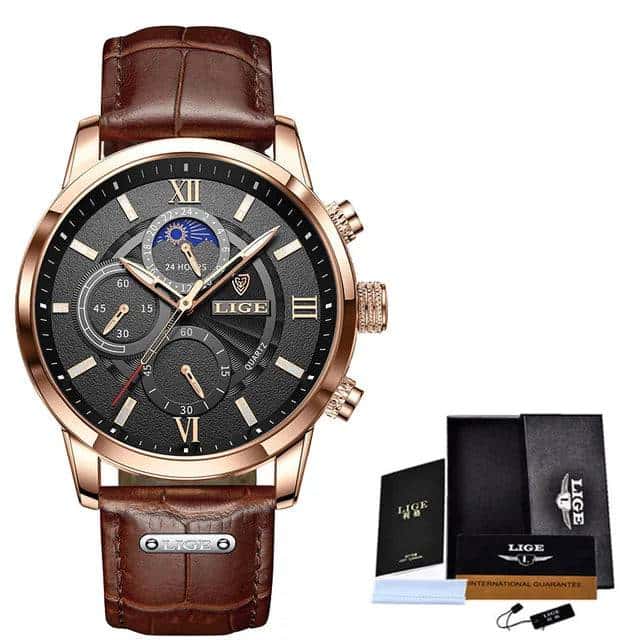 leather men quartz luxury watches - di supremo