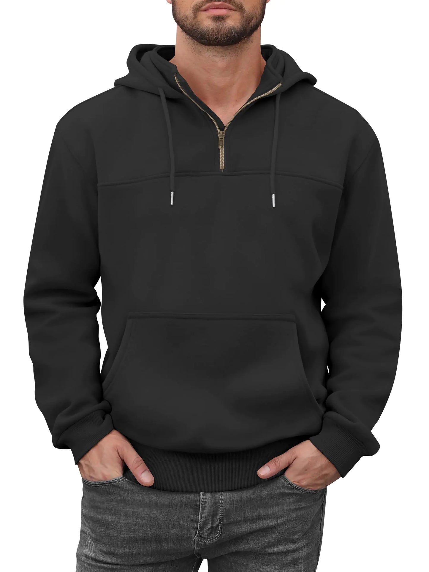 caracilia men's half-zip fleece hoodie - di supremo