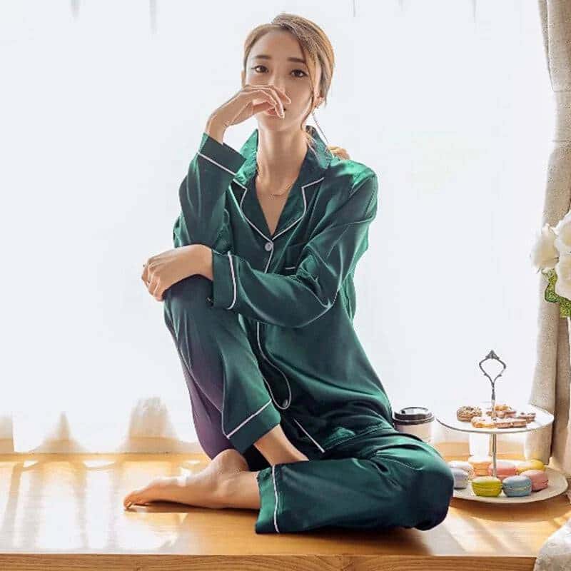 women silk satin pajamas - di supremo