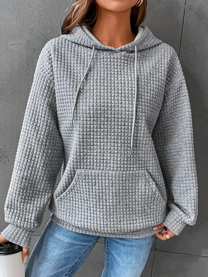 women's loose casual solid color long-sleeved sweater - di supremo