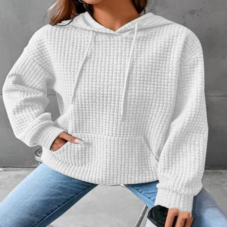 women's loose casual solid color long-sleeved sweater - di supremo