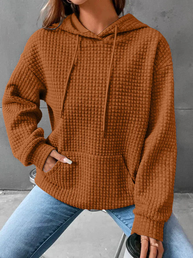 women's loose casual solid color long-sleeved sweater - di supremo