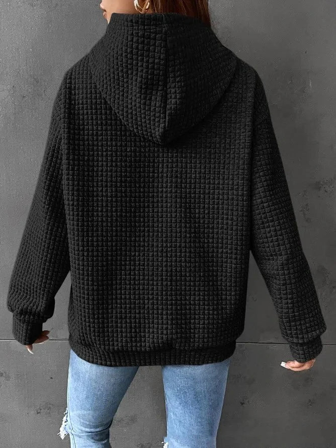 women's loose casual solid color long-sleeved sweater - di supremo
