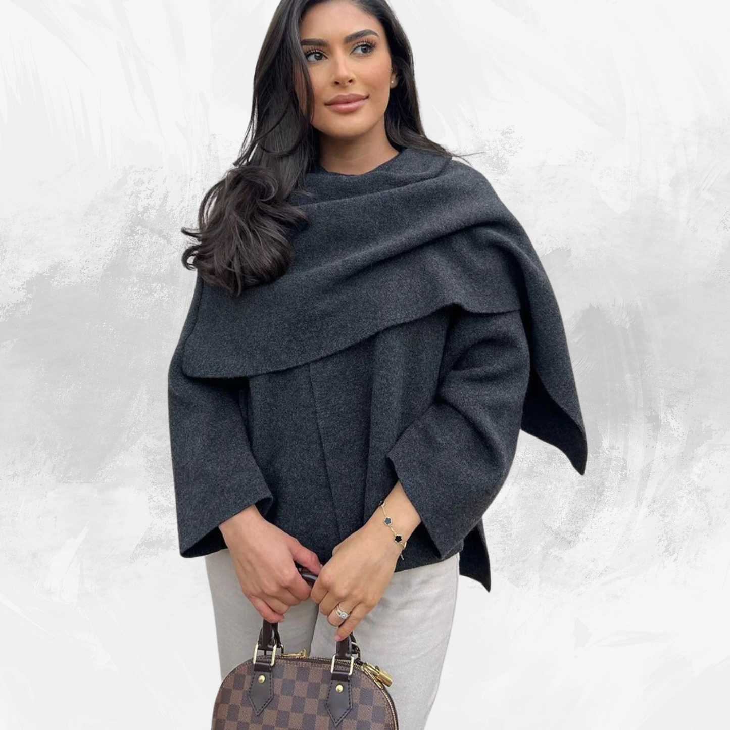 women's loose casual cape knitted sweater coat - di supremo