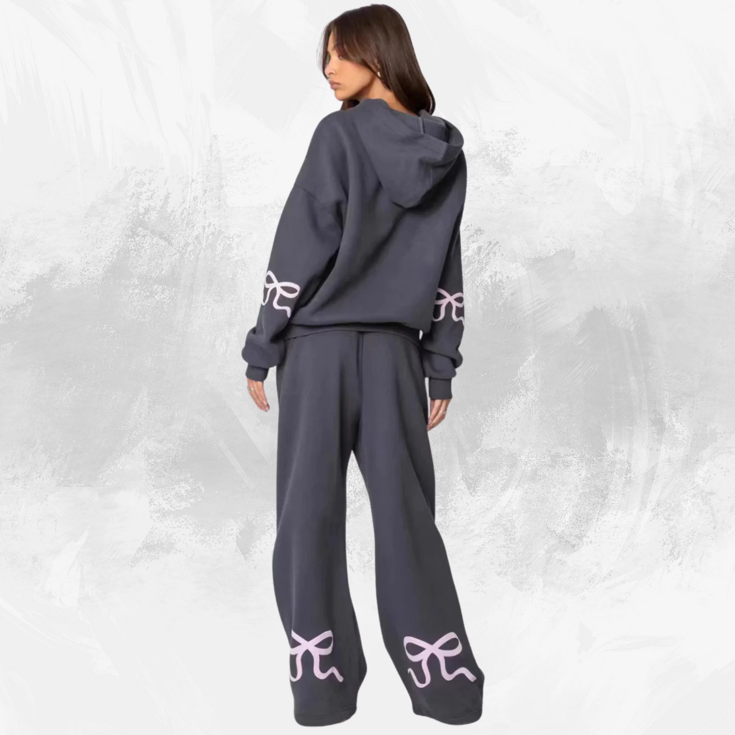 women's outdoor sports and casual loose bow printed sweater - di supremo
