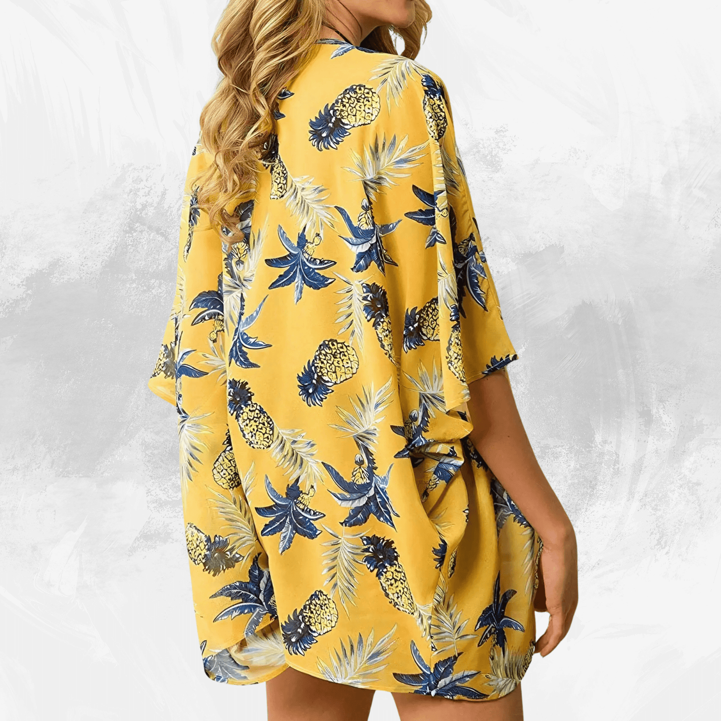 tropical pineapple print kimono - di supremo