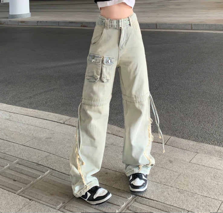 vintage high waist loose fit wide leg jeans - di supremo
