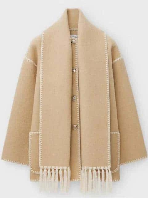 plush coat with scarf - di supremo