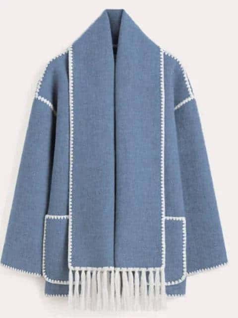plush coat with scarf - di supremo