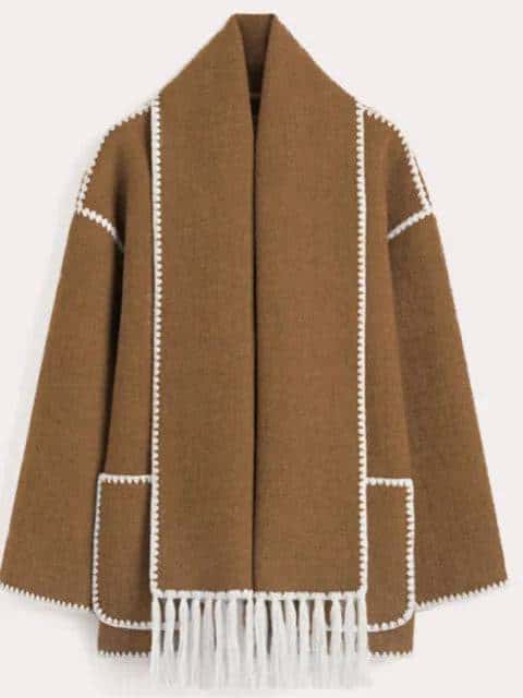 plush coat with scarf - di supremo