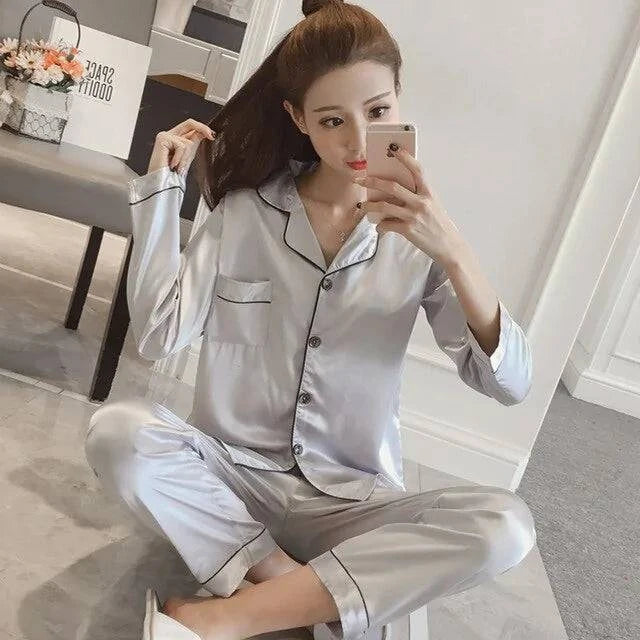 Women Silk Satin Pajamas - Di Supremo