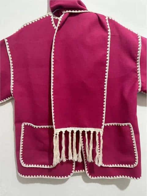plush coat with scarf - di supremo