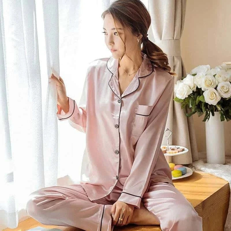 women silk satin pajamas - di supremo