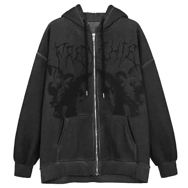Angel Print Hooded Jacket - Di Supremo